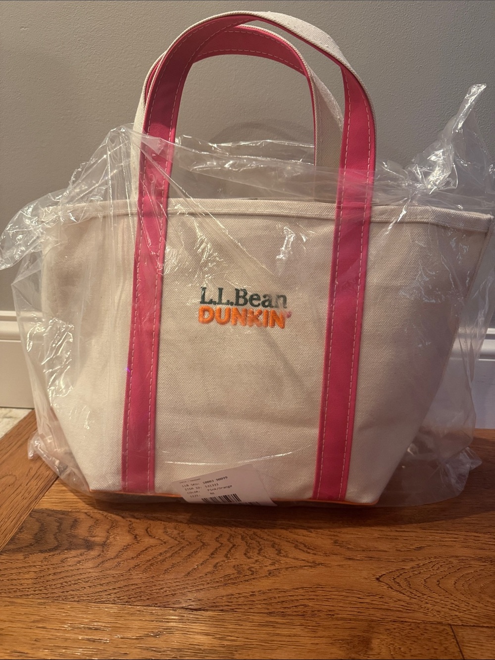 L.L. Bean Dunkin Boat & Tote with Pink and Orange. New!